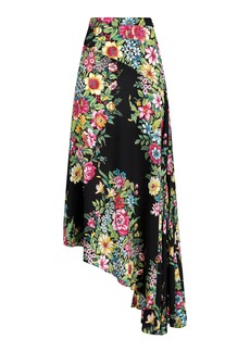 Etro - Asymmetric Floral-Crepe Maxi Skirt - Multi - IT 38 - Moda Operandi