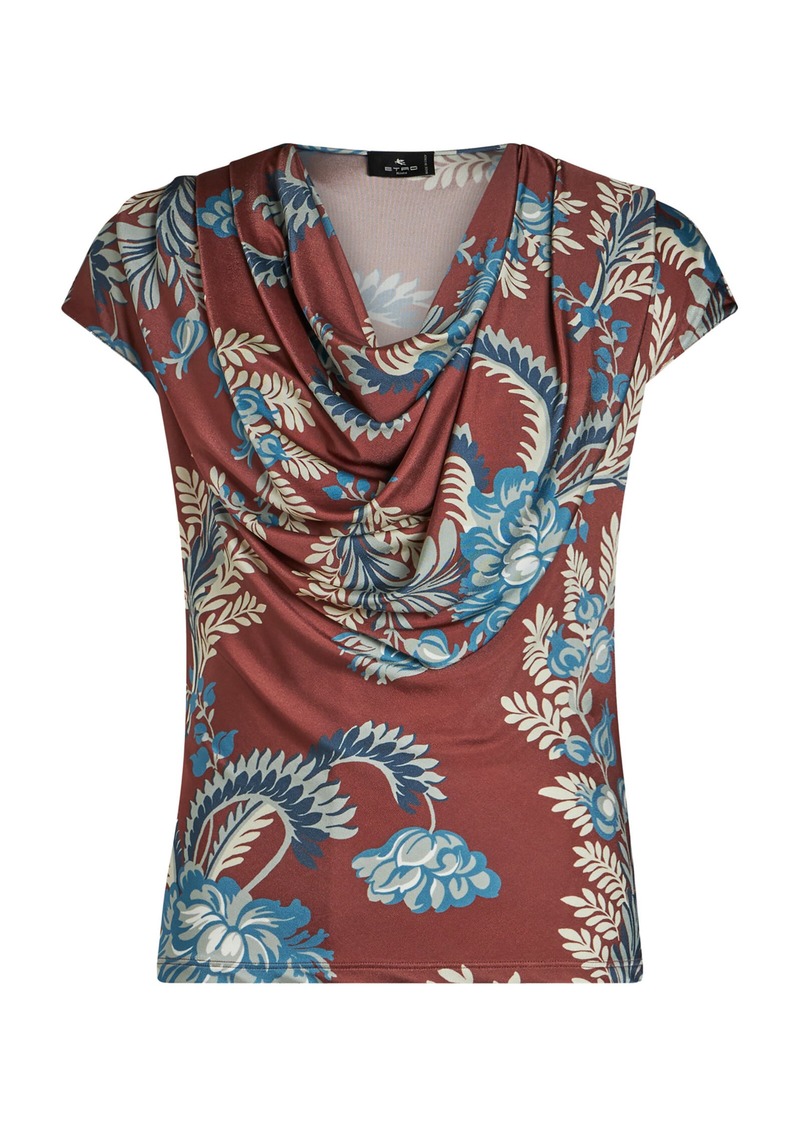 Etro - Draped Jersey Top - Multi - IT 42 - Moda Operandi