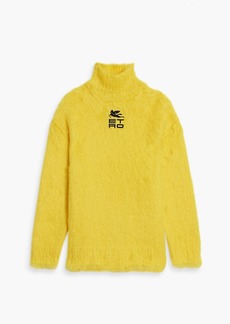 Etro - Embroidered brushed mohair-blend turtleneck sweater - Yellow - IT 38