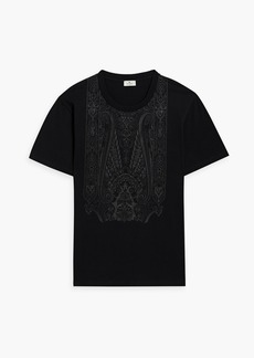 Etro - Embroidered cotton-jersey T-shirt - Black - M