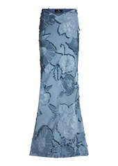 Etro - Embroidered Jacquard Maxi Skirt - Blue - IT 40 - Moda Operandi