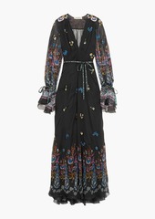 Etro - Embroidered silk-chiffon gown - Black - IT 46