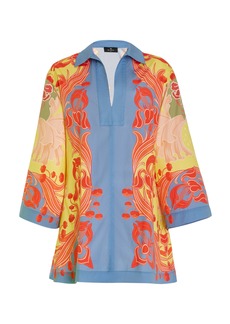 Etro - Exclusive Printed Cotton Tunic Shirt - Multi - XS - Moda Operandi