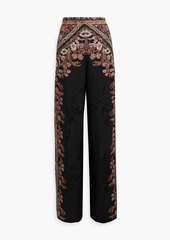 Etro - Floral-print jacquard wide-leg pants - Black - IT 42