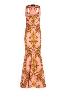 Etro - Floral Stretch-Cotton Maxi Dress - Pink - IT 38 - Moda Operandi