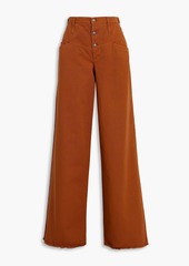 Etro - Frayed high-rise wide-leg jeans - Brown - IT 40