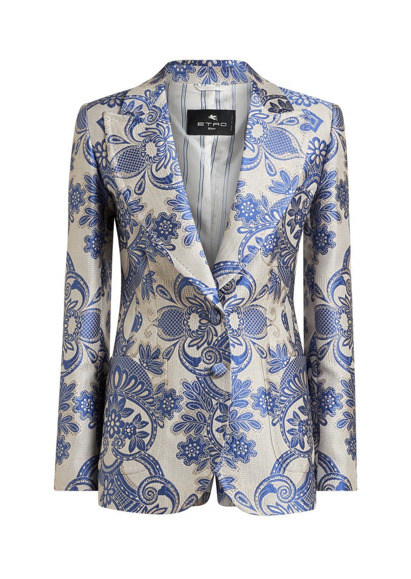 Etro - Jacquard Blazer - Blue - IT 38 - Moda Operandi