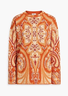 Etro - Jacquard-knit wool-blend sweater - Orange - IT 42