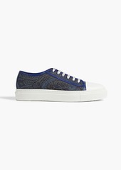 Etro - Leather-trimmed printed canvas sneakers - Brown - EU 44