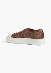 Etro - Leather-trimmed printed canvas sneakers - Brown - EU 44