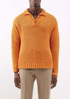 Etro - Linen Polo Sweater - Mens - Orange