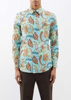 Etro - Paisley-print Cotton Shirt - Mens - Blue Multi