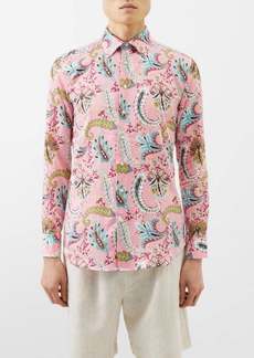 Etro - Paisley-print Cotton Shirt - Mens - Pink Multi