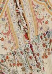 Etro - Paisley-print lace-up silk-chiffon dress - White - IT 42
