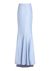 Etro - Patterned Cotton Fishtail Maxi Skirt - Blue - IT 42 - Moda Operandi