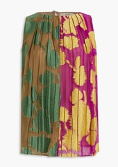 Etro - Pleated fil coupé cotton and silk-blend top - Multicolor - IT 38