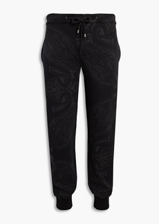 Etro - Printed cotton-blend jersey sweatpants - Black - XL
