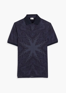 Etro - Printed cotton-piqué polo shirt - Blue - S