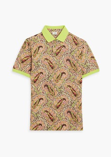 Etro - Printed cotton-piqué polo shirt - Green - XXL