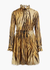 Etro - Printed metallic silk-blend jacquard mini dress - Yellow - IT 46