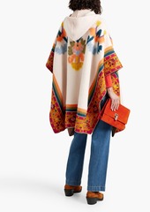 Etro - Printed wool-blend hooded poncho - Orange - IT 40