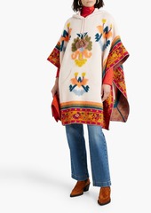 Etro - Printed wool-blend hooded poncho - Orange - IT 40