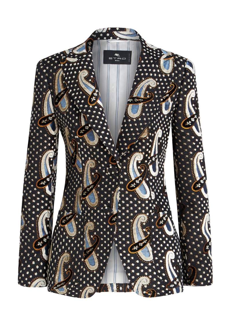 Etro - Single-Breasted Blazer - Black - IT 38 - Moda Operandi