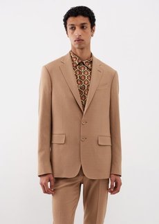 Etro - Single-breasted Wool-blend Suit Blazer - Mens - Beige