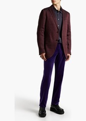 Etro - Slim-fit printed wool-blend velvet pants - Purple - IT 52