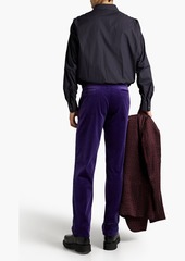 Etro - Slim-fit printed wool-blend velvet pants - Purple - IT 52