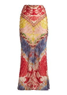 Etro - Textured Printed Midi Skirt - Multi - IT 44 - Moda Operandi