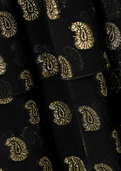 Etro - Tiered metallic fil coupé silk-blend georgette maxi skirt - Black - IT 38
