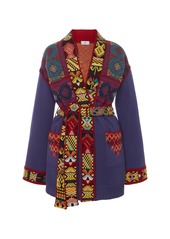 Etro - Women's Belted Wool-Silk Jacquard Cardigan - Multi - Moda Operandi