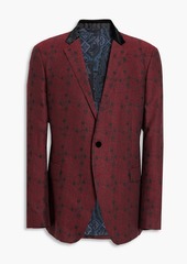 Etro - Wool and silk-blend jacquard blazer - Burgundy - IT 56