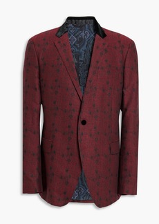 Etro - Wool and silk-blend jacquard blazer - Burgundy - IT 56