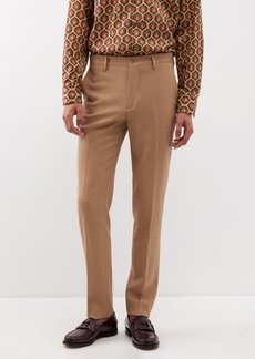 Etro - Wool-blend Jacquard Straight-leg Suit Trousers - Mens - Beige