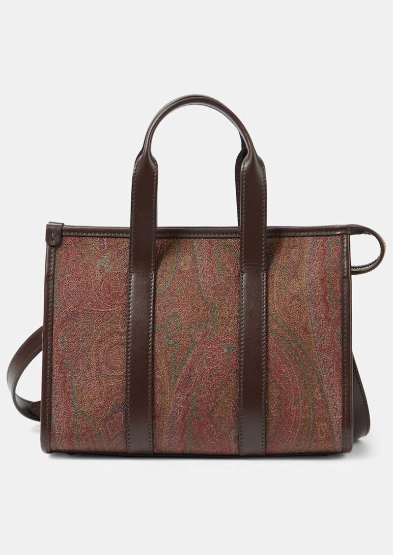 Etro Bauletto Large paisley canvas tote bag