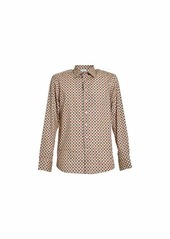 ETRO Beige cotton shirt Roma micro multicoloured checked pattern Etro