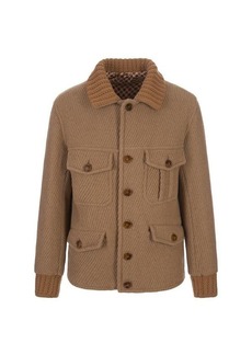 ETRO Beige Jacket With Knitted Details