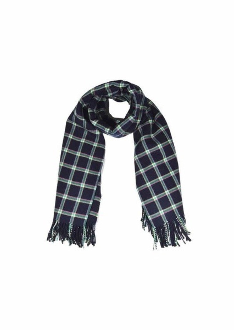 ETRO Black checked pattern large scarf in pure new wool Etro