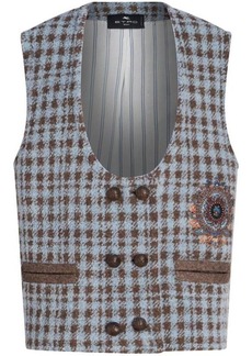 ETRO Checked wool blend vest