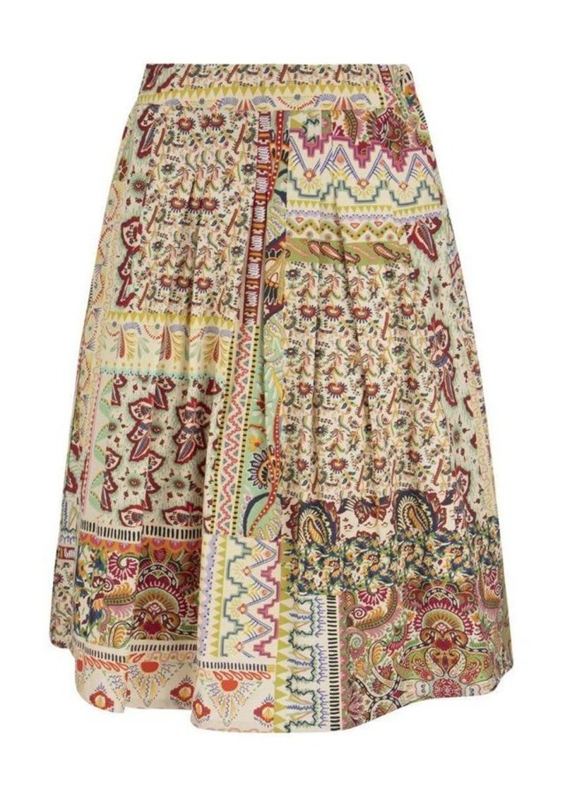 ETRO Cotton skirt with patchwork print