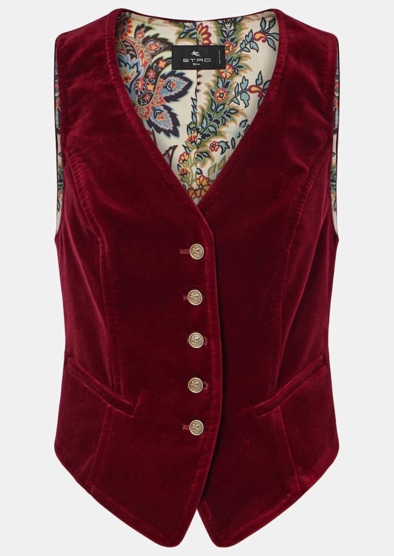 Etro Cotton velvet vest