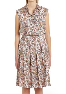Etro Dancer Paisley Print Sleeveless Cotton Blouse in Bianco 0990 at Nordstrom