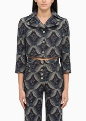 ETRO denim short single-breasted jacket