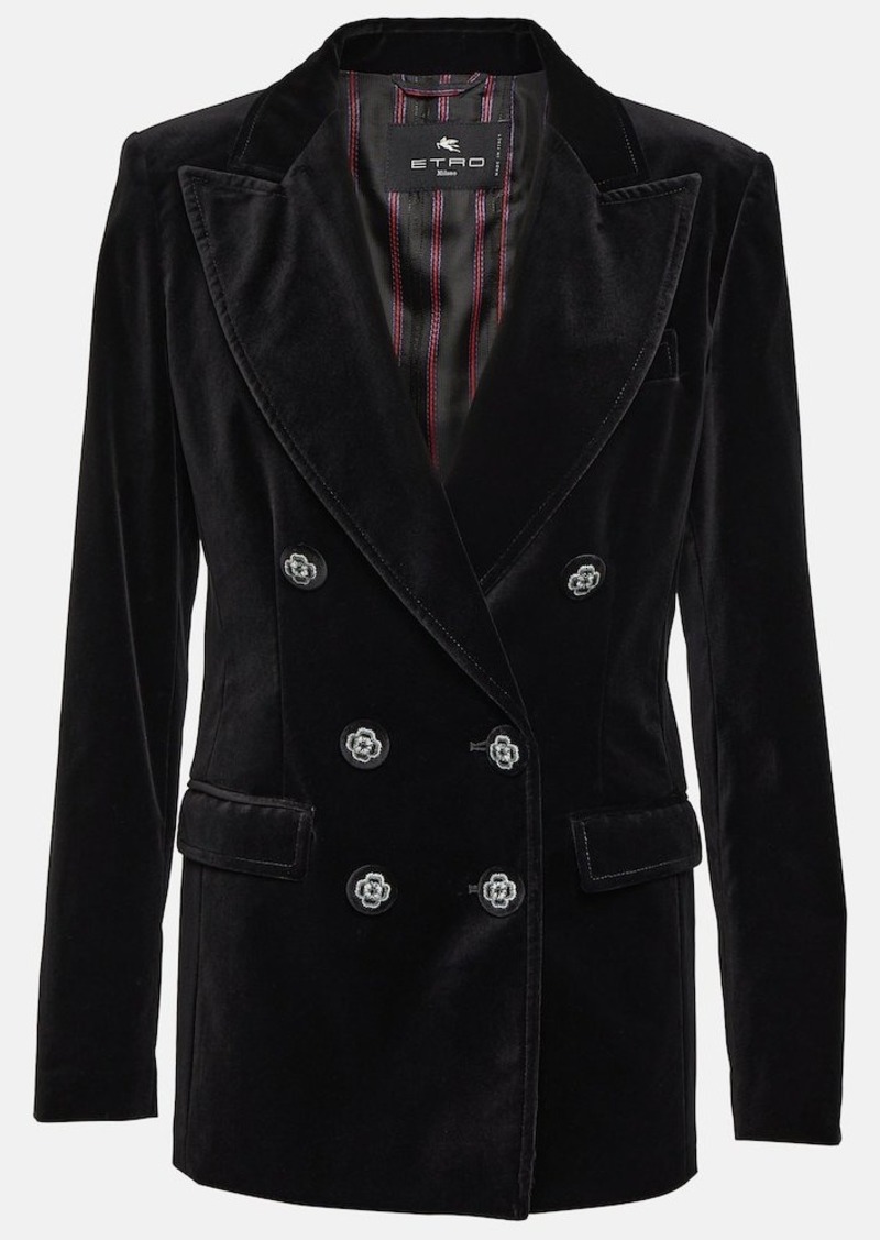 Etro Double-breasted velvet blazer