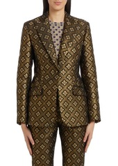 Etro Fitted Metallic Floral Jacquard Blazer