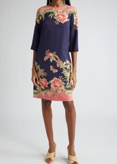 Etro Floral Border Shift Dress