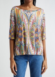 Etro Floral Paisley Short Sleeve Top