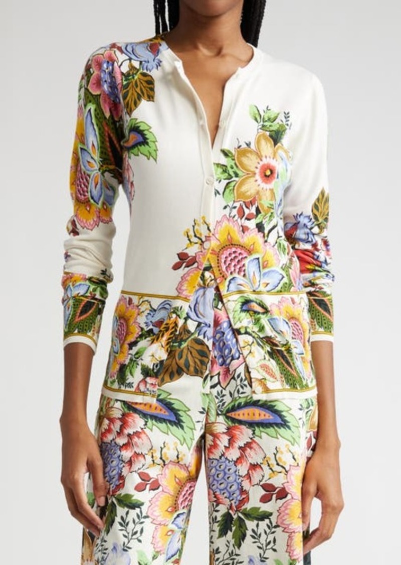 Etro Floral Silk Blend Cardigan